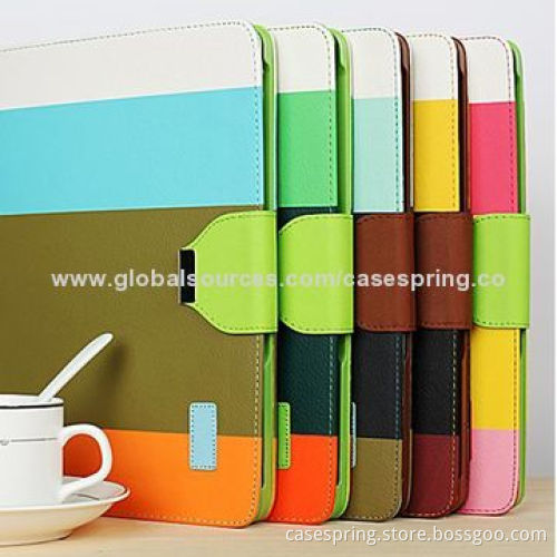 Leather case for ipad Air/ipad5，Rainbow-colored protective sleeve hit